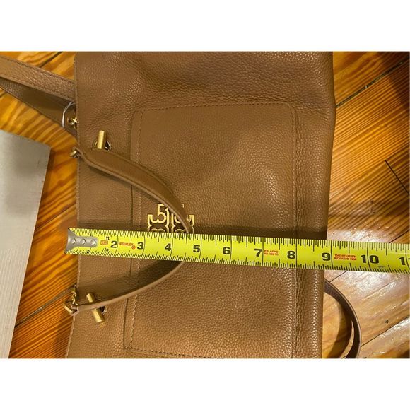 Tory Burch Britten Leather Satchel Tote/Shoulder Bag Bark Brown Tan, MSRP $495 - Picture 6 of 15
